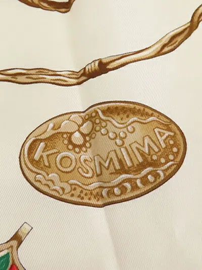 Pre-owned Hermes 1986-1998 Kosmima Silk Scarf 90 Scarves In Red