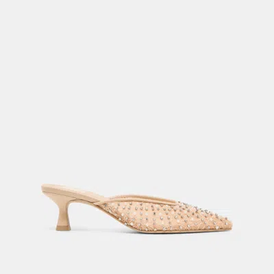 Dolce Vita Cleo Pearl Mule Heels In Neutral
