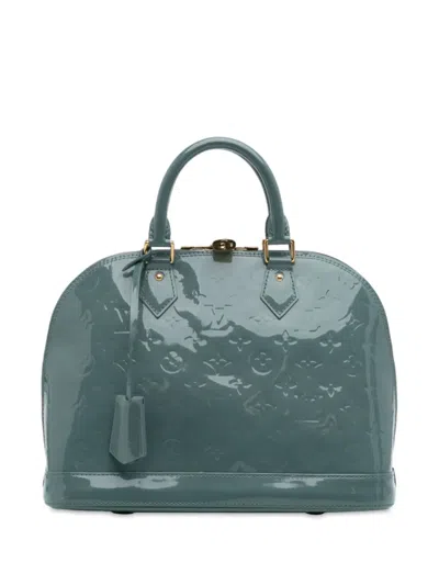 Pre-owned Louis Vuitton 2011 Monogram Vernis Alma Pm Handbag In Blue