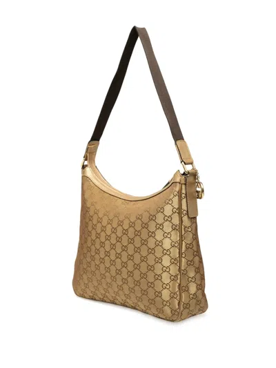 Pre-owned Gucci 2000-2015 Gg Canvas Shoulder Bag In Gold