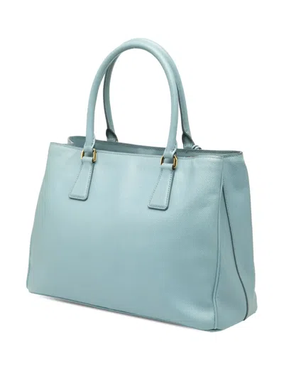 Pre-owned Prada 2000-2025 Medium Saffiano Lux Galleria Satchel In Blue