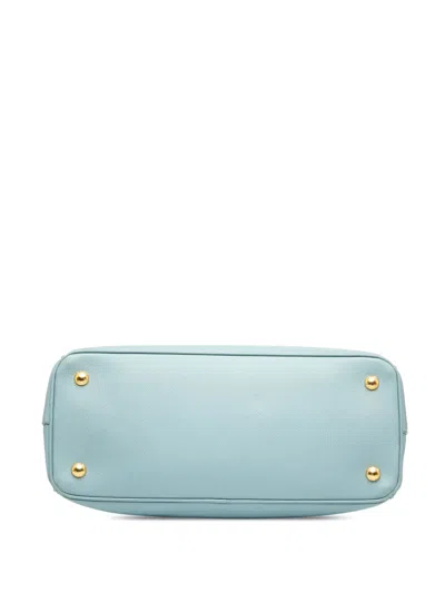 Pre-owned Prada 2000-2025 Medium Saffiano Lux Galleria Satchel In Blue