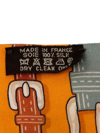 Pre-owned Hermes 1999-2007 Harnais Des Presidents Twilly Silk Scarf Scarves In Multi