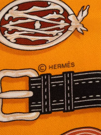 Pre-owned Hermes 1999-2007 Harnais Des Presidents Twilly Silk Scarf Scarves In Multi