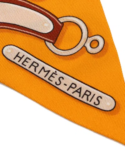 Pre-owned Hermes 1999-2007 Harnais Des Presidents Twilly Silk Scarf Scarves In Multi