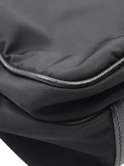 Pre-owned Prada 2013-2025 Saffiano Trimmed Tessuto Backpack In Black