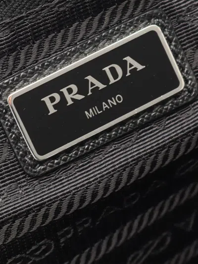 Pre-owned Prada 2013-2025 Saffiano Trimmed Tessuto Backpack In Black