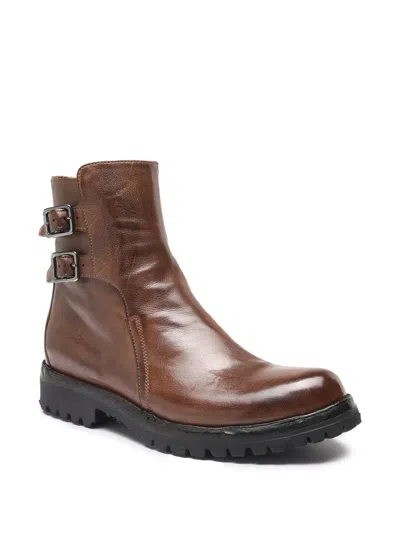 Officine Creative Leather Boots In Brown