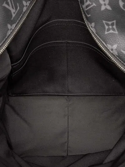 Pre-owned Louis Vuitton 2021-2025 Monogram Eclipse Discovery Backpack In Black