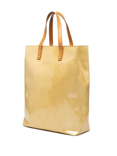 Pre-owned Louis Vuitton 2001 Monogram Vernis Reade Mm Tote Bag In Brown