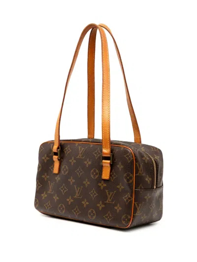 Pre-owned Louis Vuitton 2002 Monogram Cite Mm Shoulder Bag In Brown