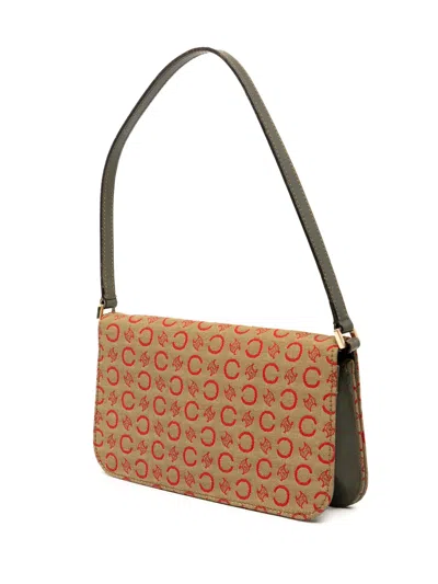 Pre-owned Celine 2001 C Macadam Canvas Shoulder Bag In Brown