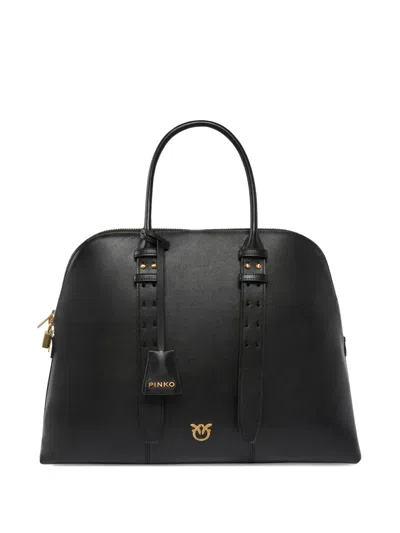 Pinko Bowling Bag Escape Maxi In Leather In Black