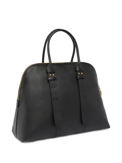 Pinko Bowling Bag Escape Maxi In Leather In Black