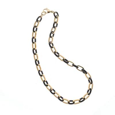 Emma Holland Jewellery Women's Gold / Black Gold & Jet Statement Chain Necklace In Gold