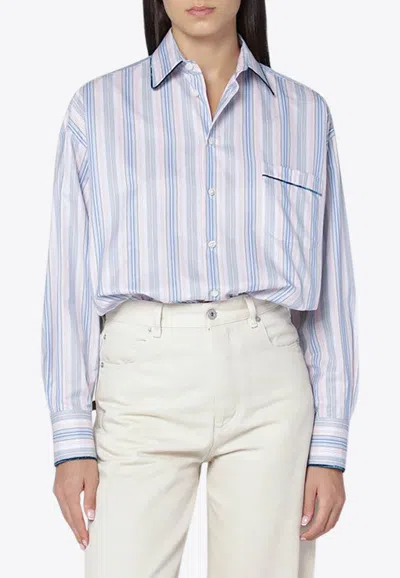 Etro Striped Cotton Shirt In Multi