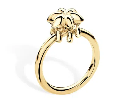 Lucy Quartermaine Women's Silver Drop Petal Ring Gold In Gold