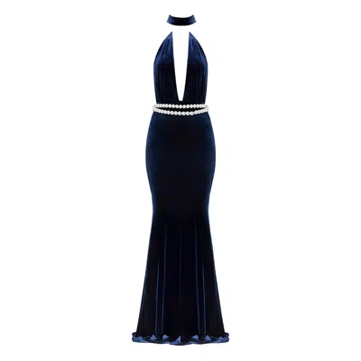 Nur Karaata Women's Blue Emerald Empire Dress In Multi