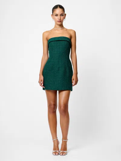 French Connection Shante Shimmer Strapless Dress  Dresses In Green