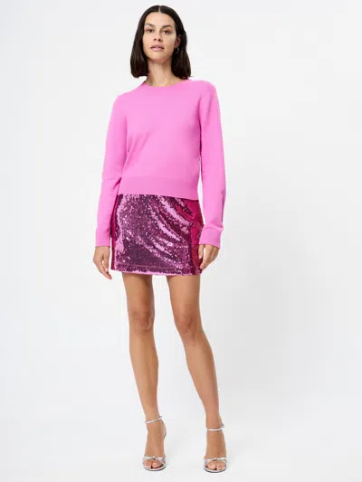 French Connection Sadie Stretch Sequin Mini Skirt In Pink