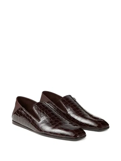 Jimmy Choo Square Toe Casual Shoes In Burgundy