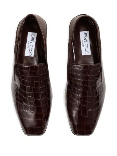 Jimmy Choo Square Toe Casual Shoes In Burgundy