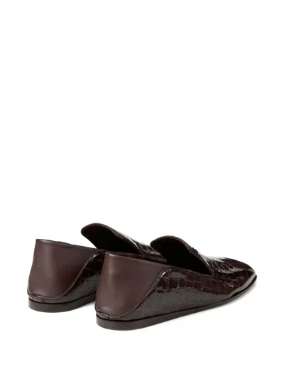 Jimmy Choo Square Toe Casual Shoes In Burgundy