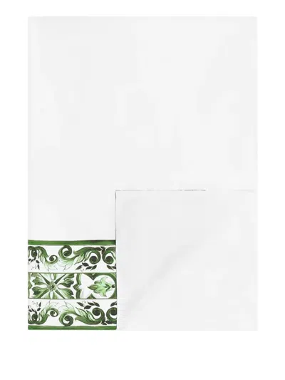 Dolce & Gabbana Satinlaken Mit Maiolica-print (300cm X 300cm) In White