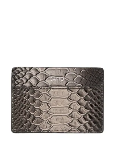Sapio Kartenetui Mit Schlangen-optik In Gray