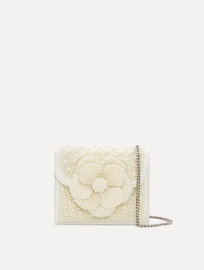 Oscar De La Renta Pearl Embroidered Mini Tro Bag In White