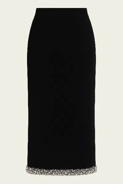 Simkhai Idina Embellished Knitted Pencil Skirt In Black