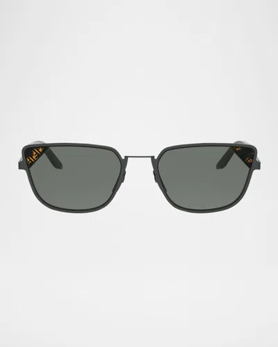 Fendi Signature Square Metal Sunglasses In Black