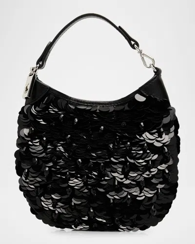 Polo Ralph Lauren Polo Id Small Silk Paillette Pouch In Black