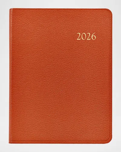 Graphic Image 2026 Leather Desk Diary In Orange