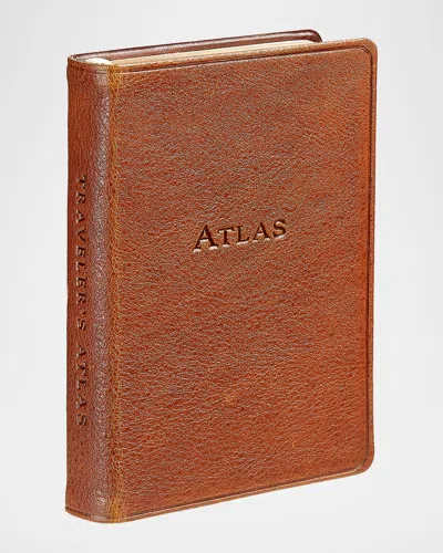 Graphic Image The Traveler's Leather-bound Atlas In Brown