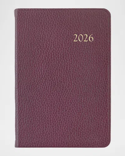 Graphic Image 2026 Leather Daily Journal In Burgundy