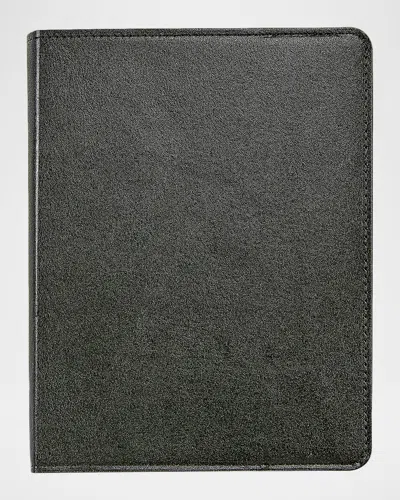 Graphic Image 9" Refillable Leather Notebook In Black