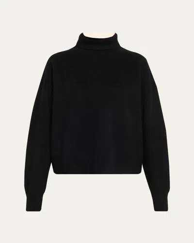 Zankov Junko Turtleneck Colorblock Cashmere Sweater In Animal Print