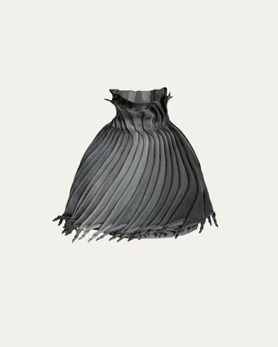 Alaïa Sculptural Pleated Crop Halter Top In Gray