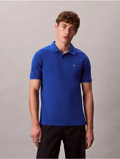 Calvin Klein Jeans Est.1978 Calvin Klein Men's Cotton Pique Classic Polo Shirt In Blue