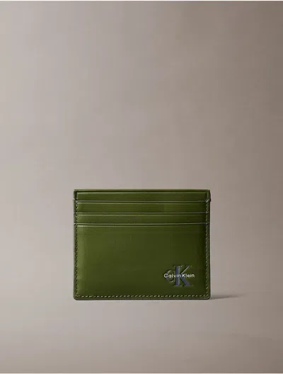 Calvin Klein Men's Monologo Card Case In Green