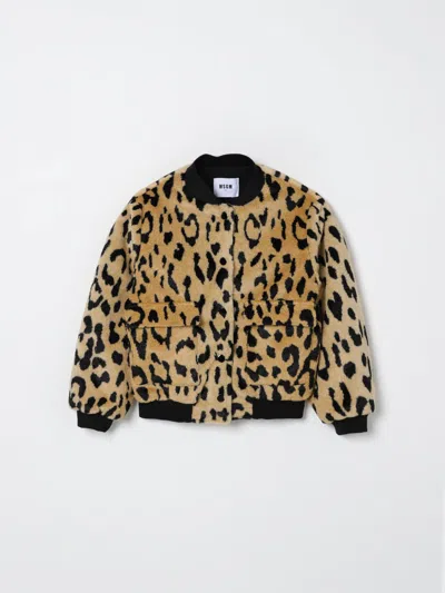 Msgm Faux-fur Bomber Jacket In Multi