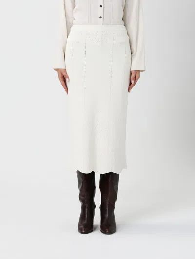 Twinset Falda Semilarga - Blanco In White