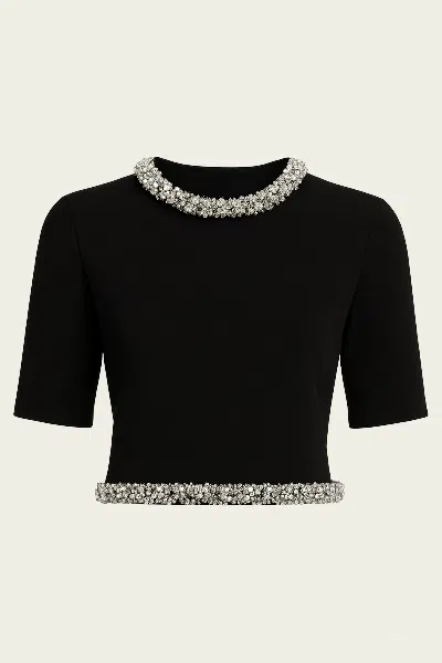 Simkhai Ozelle Crewneck Top In Black In Black