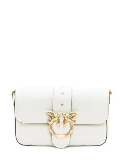 Pinko Rounded Silhouette Slouchy Shoulder Bag In White