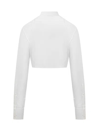 Tom Ford Cropped Paneled Cotton-twill And Voile Shirt In Multi