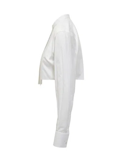 Tom Ford Cropped Paneled Cotton-twill And Voile Shirt In Multi