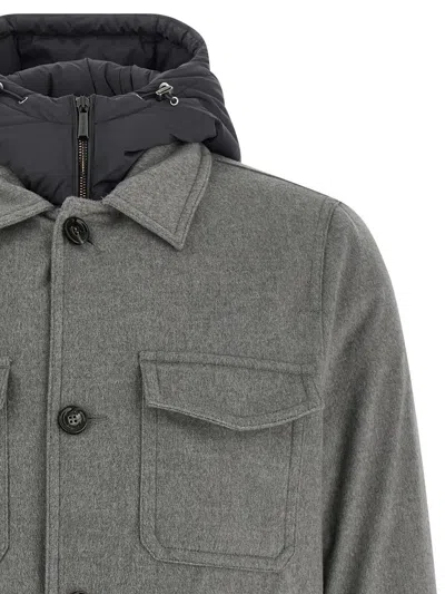 Moorer Wool And Cashmere Blend Jacket In Gray