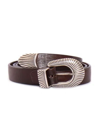 Alberto Luti Leather Belt In Brown