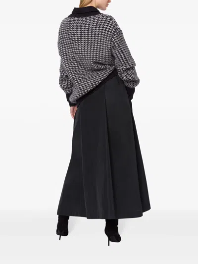 Alberta Ferretti Alberta Ferreti Black Oversized Viscose Sweater In Gray